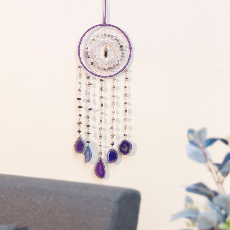 Olivenorma Amethyst Purple Agate Piece Dream Catcher Wind Chime - image 3