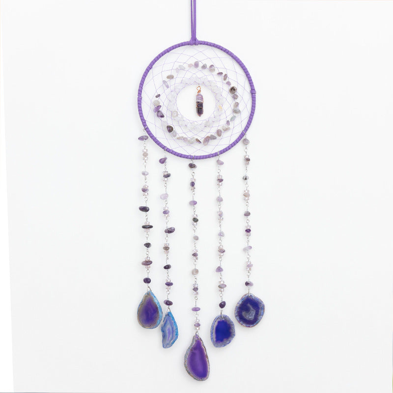 Olivenorma Amethyst Purple Agate Piece Dream Catcher Wind Chime - image 5
