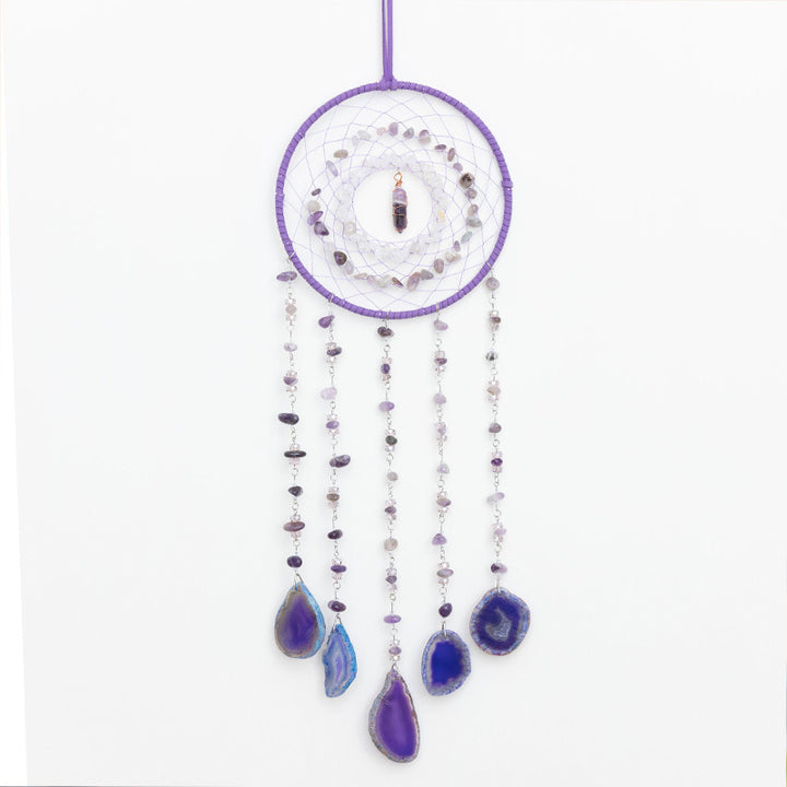 Olivenorma Amethyst Purple Agate Piece Dream Catcher Wind Chime - image 5