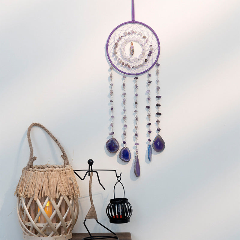 Olivenorma Amethyst Purple Agate Piece Dream Catcher Wind Chime - image 1