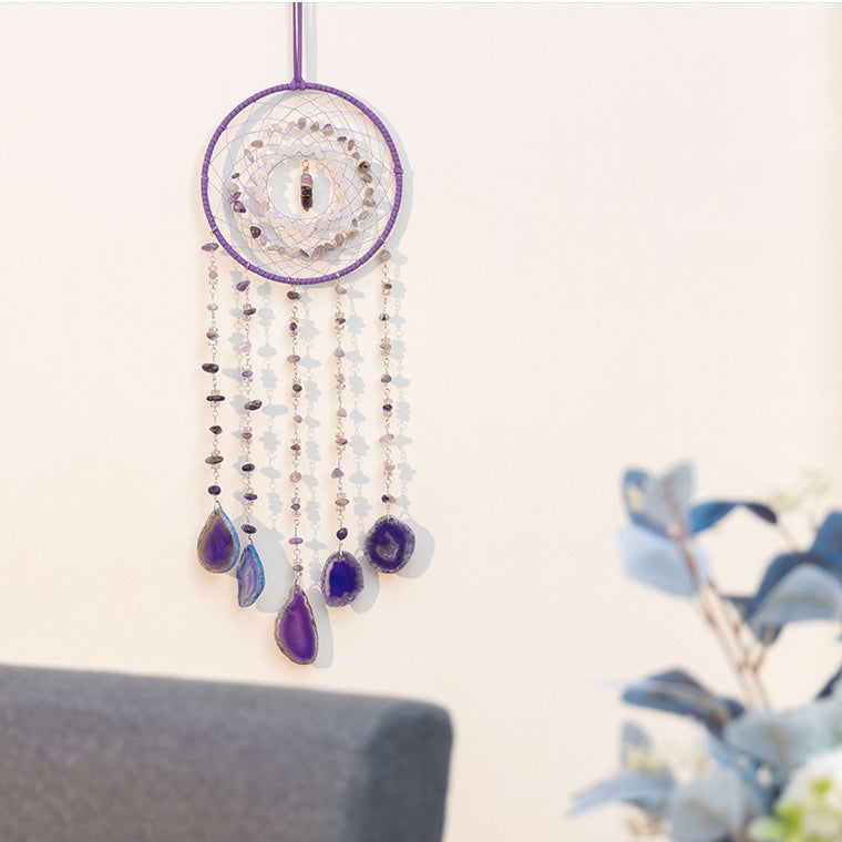 Olivenorma Amethyst Purple Agate Piece Dream Catcher Wind Chime - image 4