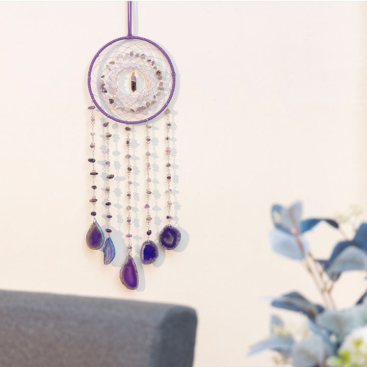 Olivenorma Amethyst Purple Agate Piece Dream Catcher Wind Chime - image 4