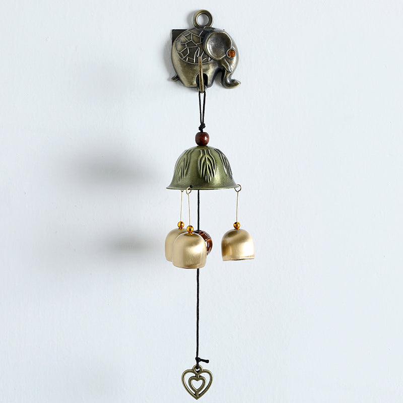 Olivenorma Retro Metal Wall Mounted Magnet Doorbell Wind Chime - Elephant - image 1