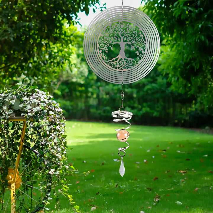 Olivenorma Spinner Rotating Wind Spinners Chime  - Tree of Life & One Crystal Ball (40cm) - image 0