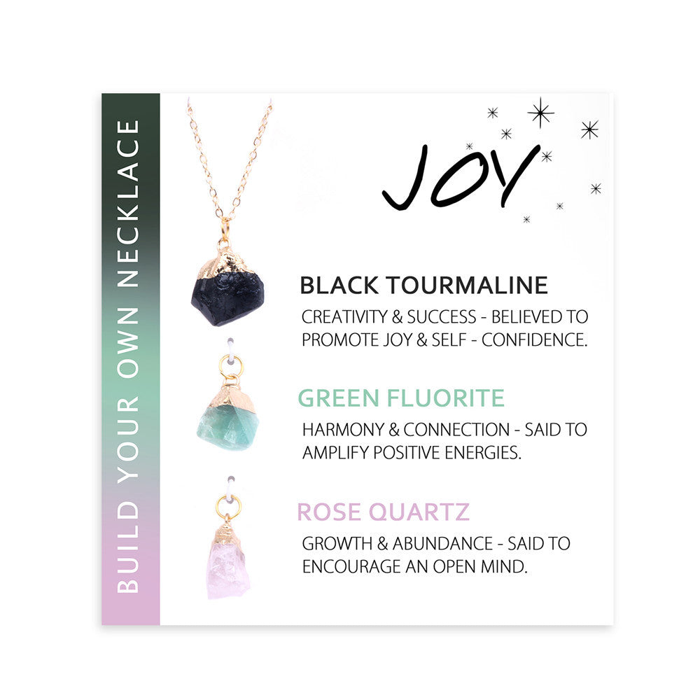 Olivenorma Natural Irregular Rough Stone Blessing Card Necklace - JOY - image 2