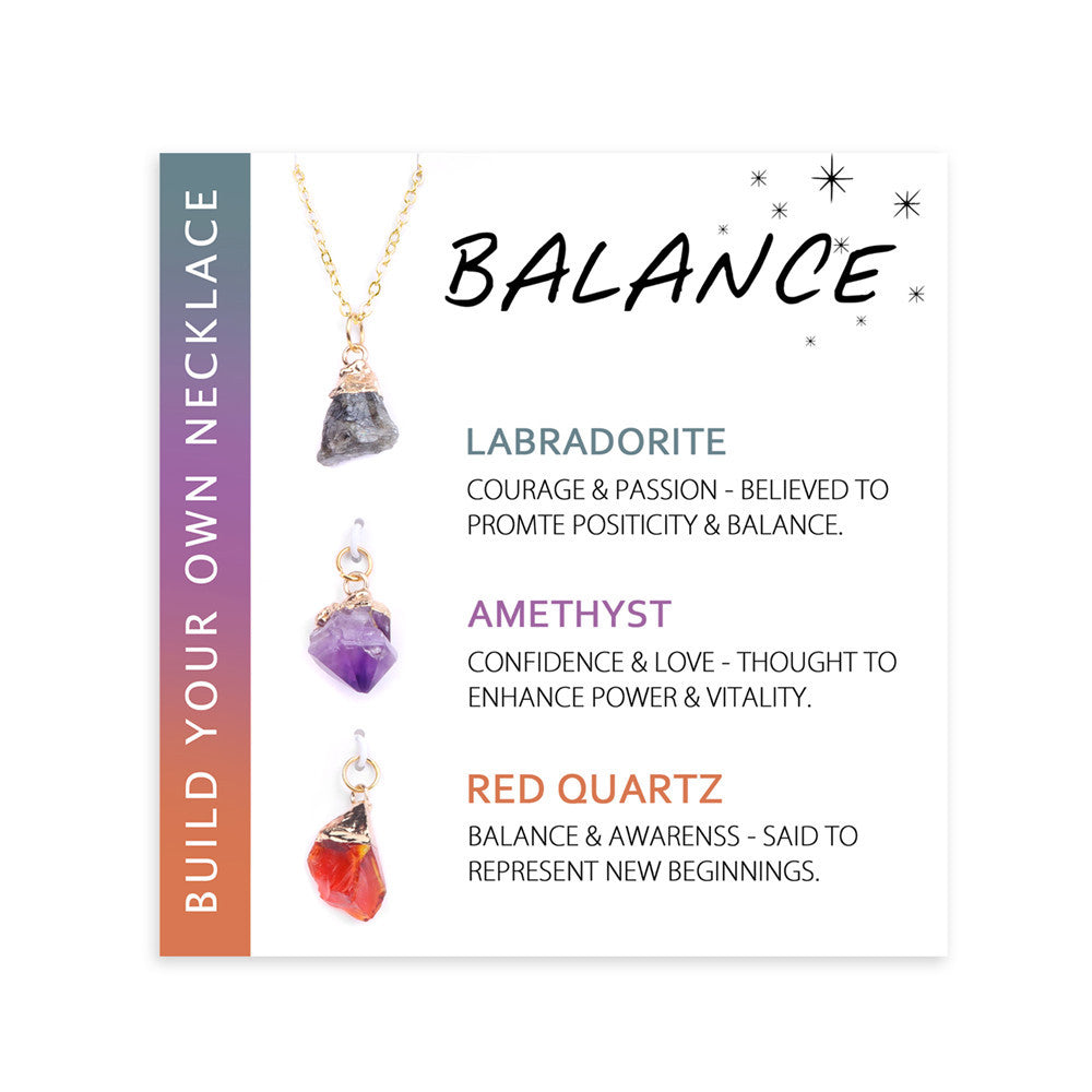 Olivenorma Natural Irregular Rough Stone Blessing Card Necklace - BALANCE - image 4