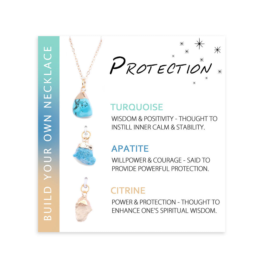 Olivenorma Natural Irregular Rough Stone Blessing Card Necklace - PROTECTION - image 5