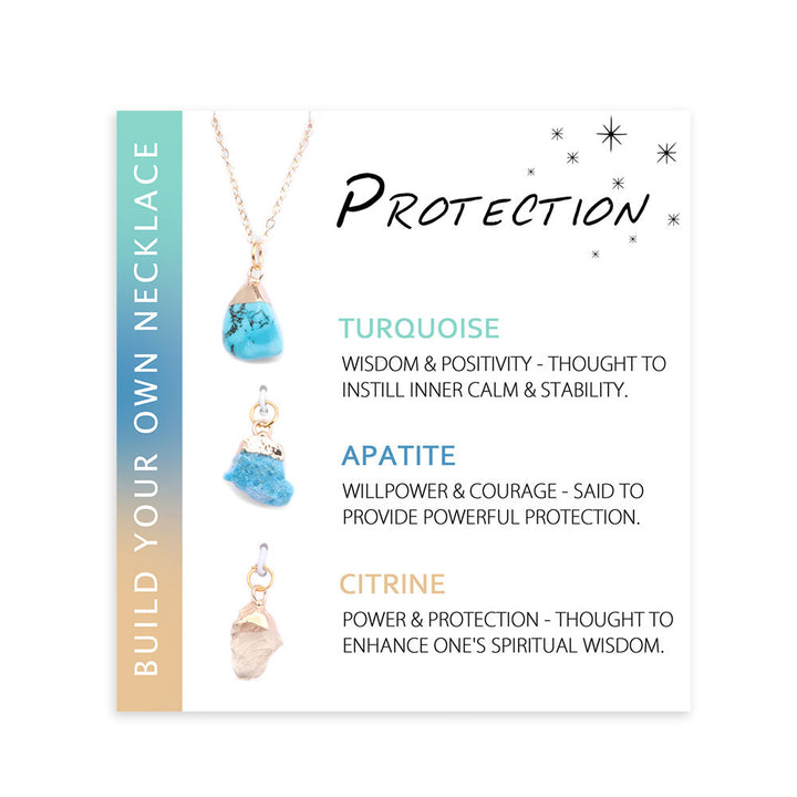 Olivenorma Natural Irregular Rough Stone Blessing Card Necklace - PROTECTION - image 5