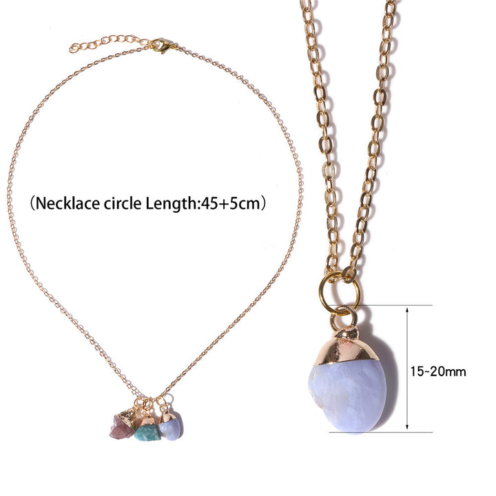 Olivenorma Natural Irregular Rough Stone Blessing Card Necklace - image 6