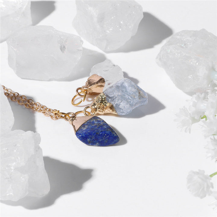 Olivenorma Natural Irregular Rough Stone Blessing Card Necklace - image 11