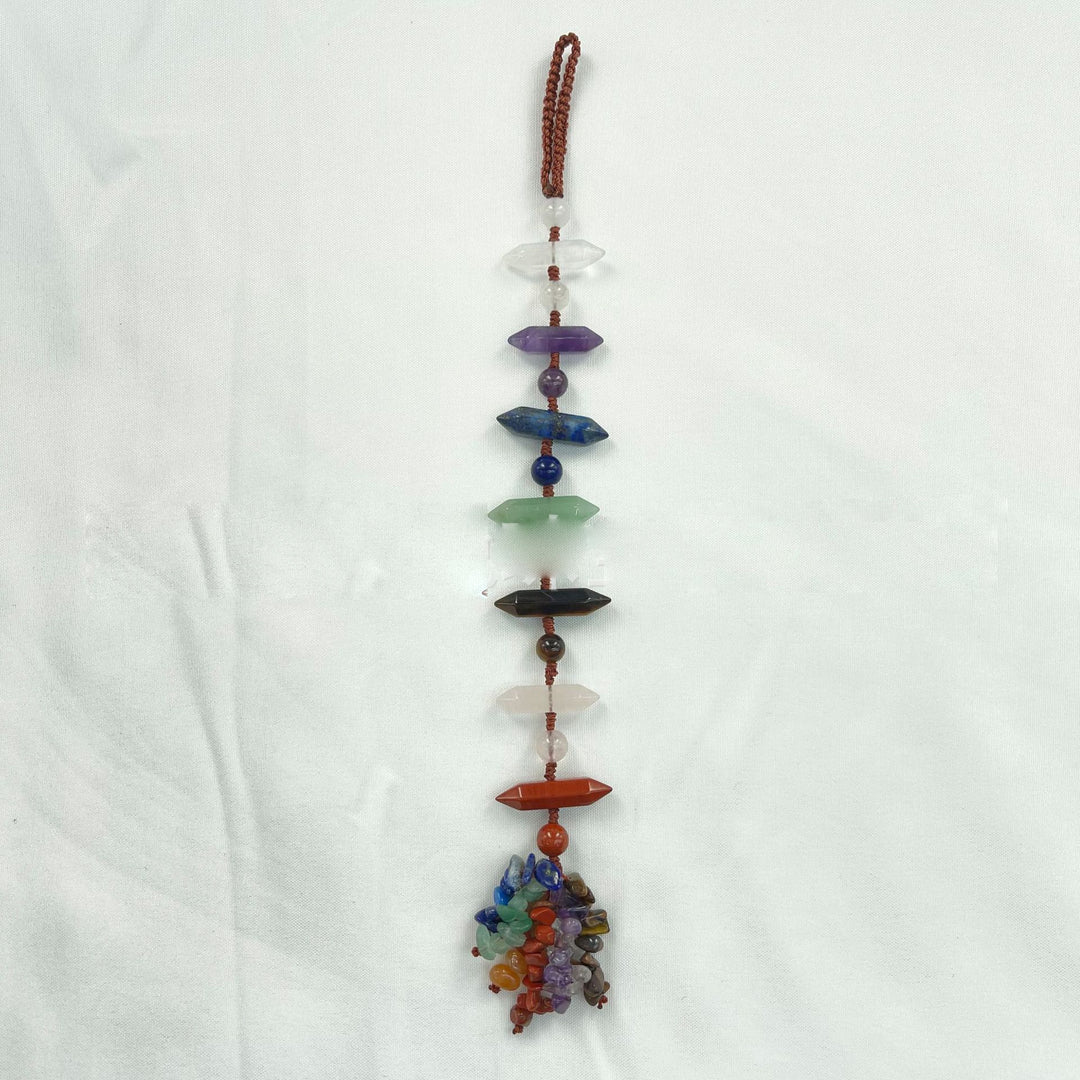 Olivenorma 7 Chakra Stones Healing Crystals Hanging Ornament - Hexagonal Prism & Chakra - image 2