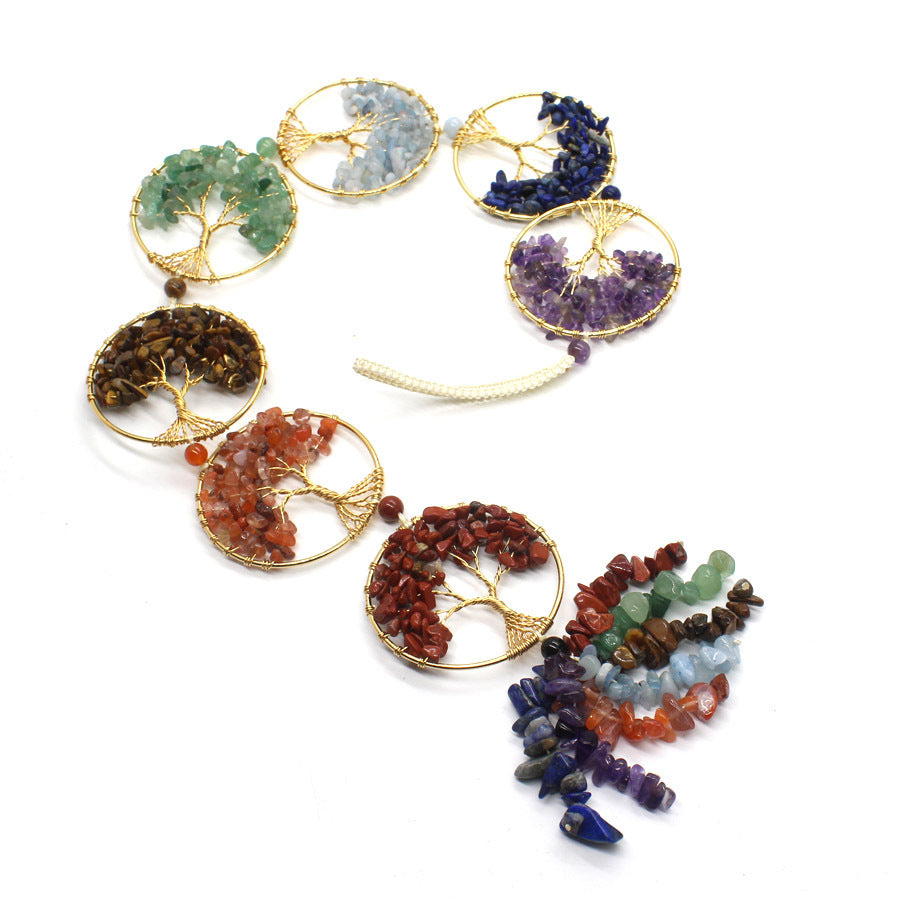 Olivenorma Chakra Stone Tree Of Life Cycling Pendant Ornaments - image 1