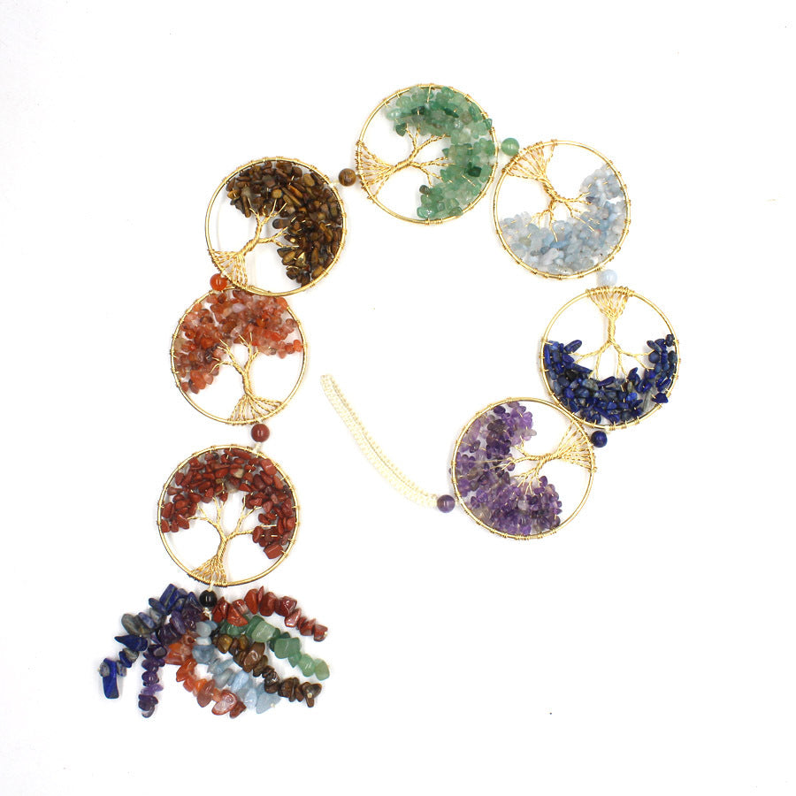 Olivenorma Chakra Stone Tree Of Life Cycling Pendant Ornaments - image 4