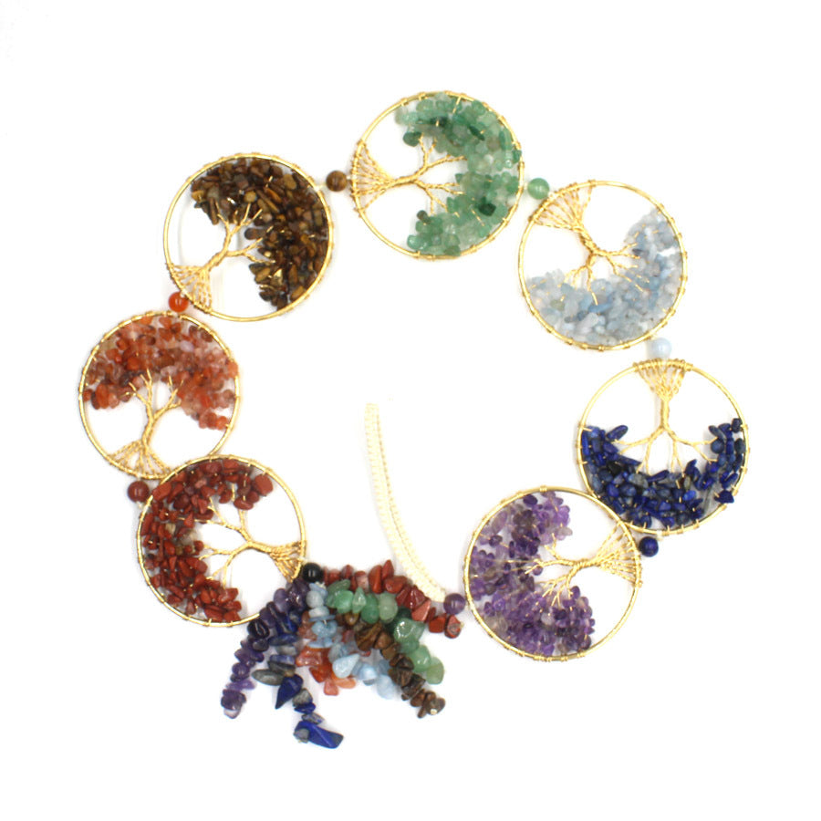 Olivenorma Chakra Stone Tree Of Life Cycling Pendant Ornaments - image 2
