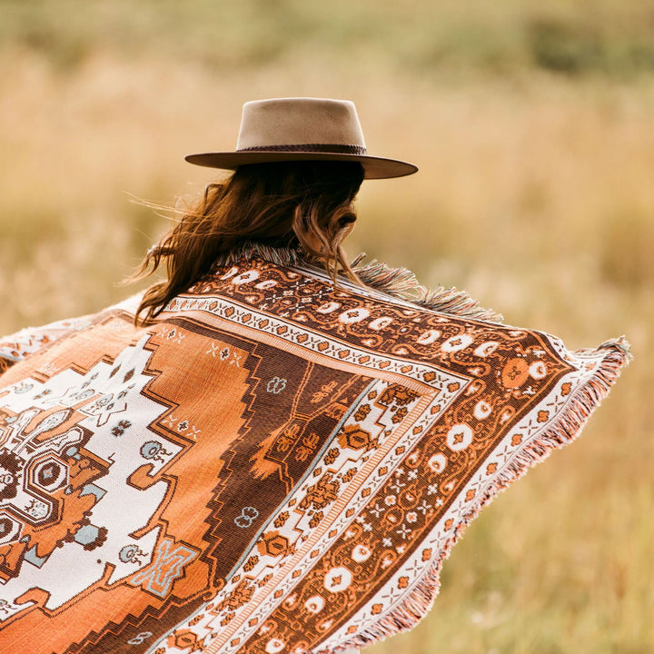 Olivenorma Bohemian Geometric Flowers Fringe Tassels Woven Blanket - image 2