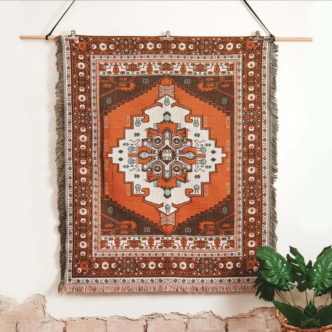 Olivenorma Bohemian Geometric Flowers Fringe Tassels Woven Blanket - image 8