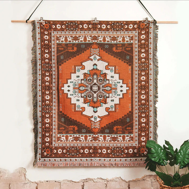 Olivenorma Bohemian Geometric Flowers Fringe Tassels Woven Blanket - image 8
