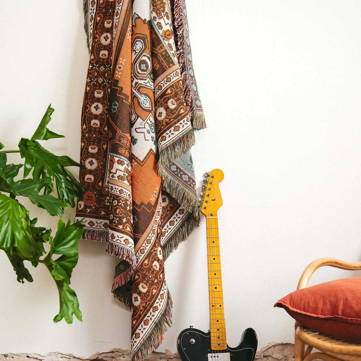 Olivenorma Bohemian Geometric Flowers Fringe Tassels Woven Blanket - image 7