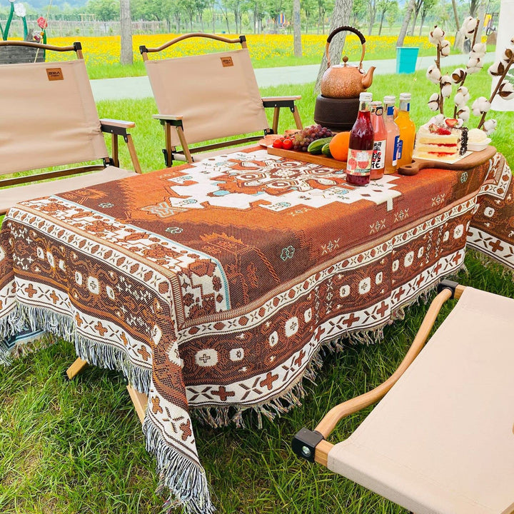 Olivenorma Bohemian Geometric Flowers Fringe Tassels Woven Blanket - image 6