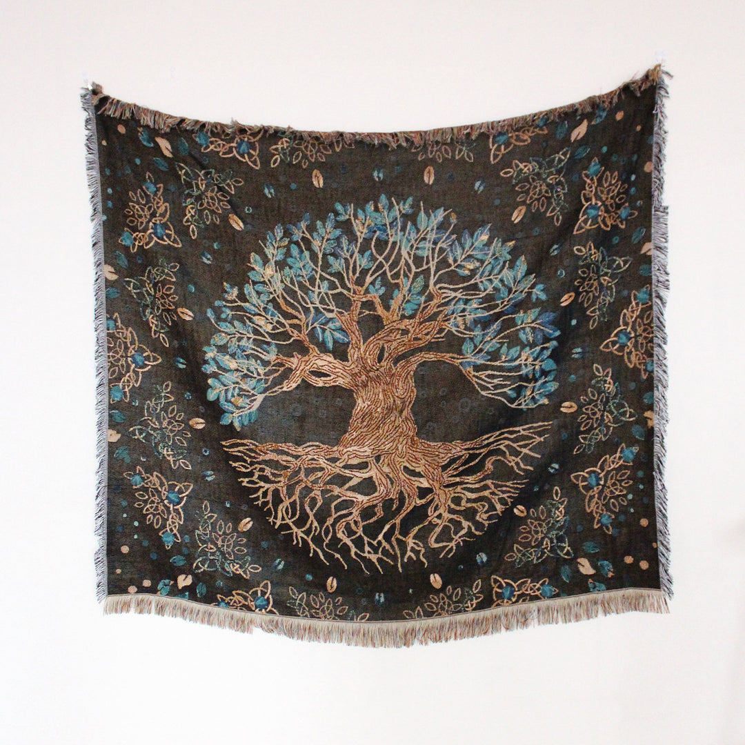 Olivenorma Tree Of Life Bohemian Fringed Woven Tapestry Blanket - image 7