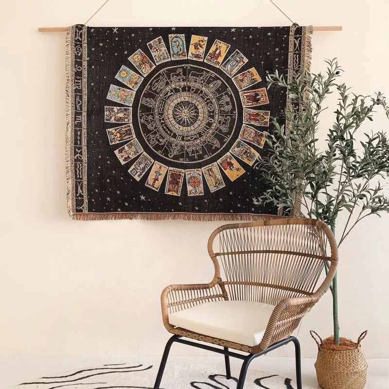 Olivenorma Tarot Cards Compass Woven Boho Throw Tassels Blanket - image 2