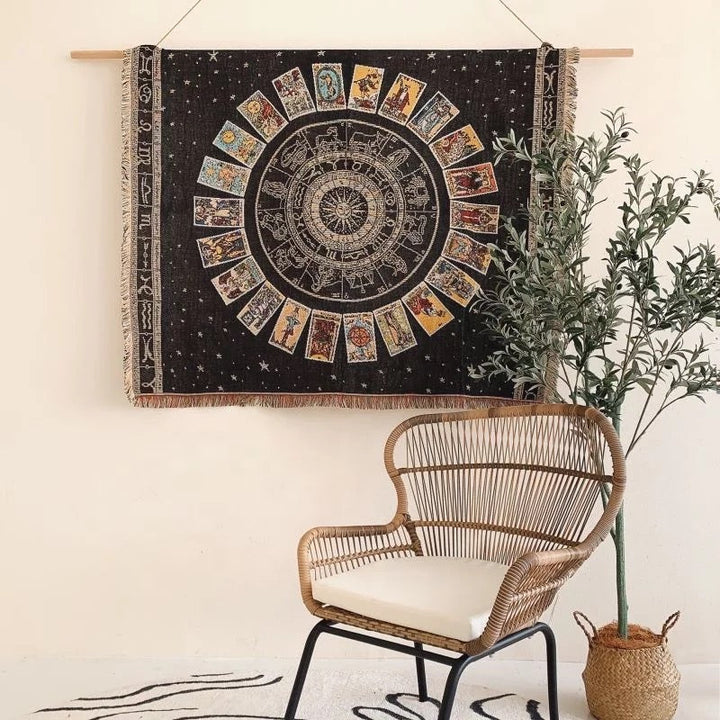 Olivenorma Tarot Cards Compass Woven Boho Throw Tassels Blanket - image 2