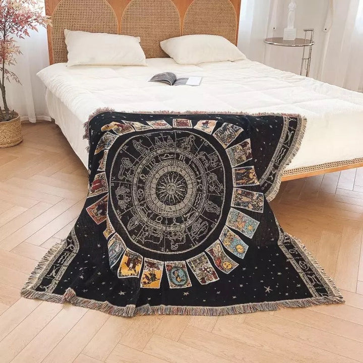 Olivenorma Tarot Cards Compass Woven Boho Throw Tassels Blanket - image 3