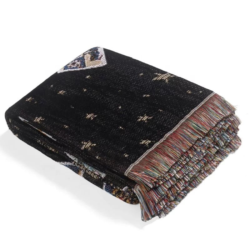 Olivenorma Tarot Cards Compass Woven Boho Throw Tassels Blanket - image 4