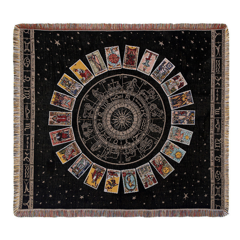Olivenorma Tarot Cards Compass Woven Boho Throw Tassels Blanket - image 5