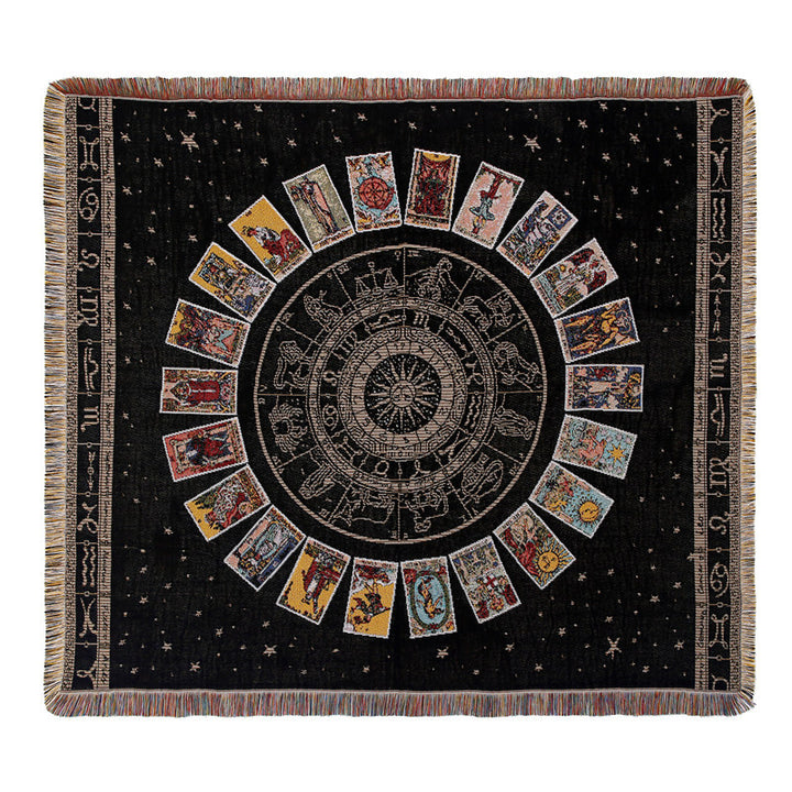 Olivenorma Tarot Cards Compass Woven Boho Throw Tassels Blanket - image 5