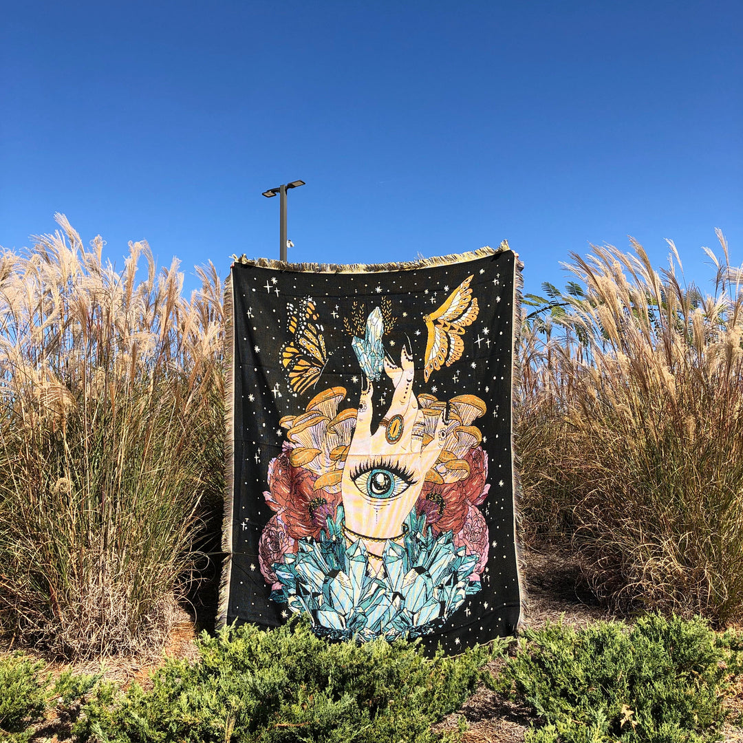 Olivenorma The Hand Butterfly Eyes Crystal Throw Blanket - image 6