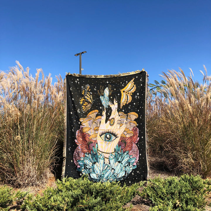 Olivenorma The Hand Butterfly Eyes Crystal Throw Blanket - image 6