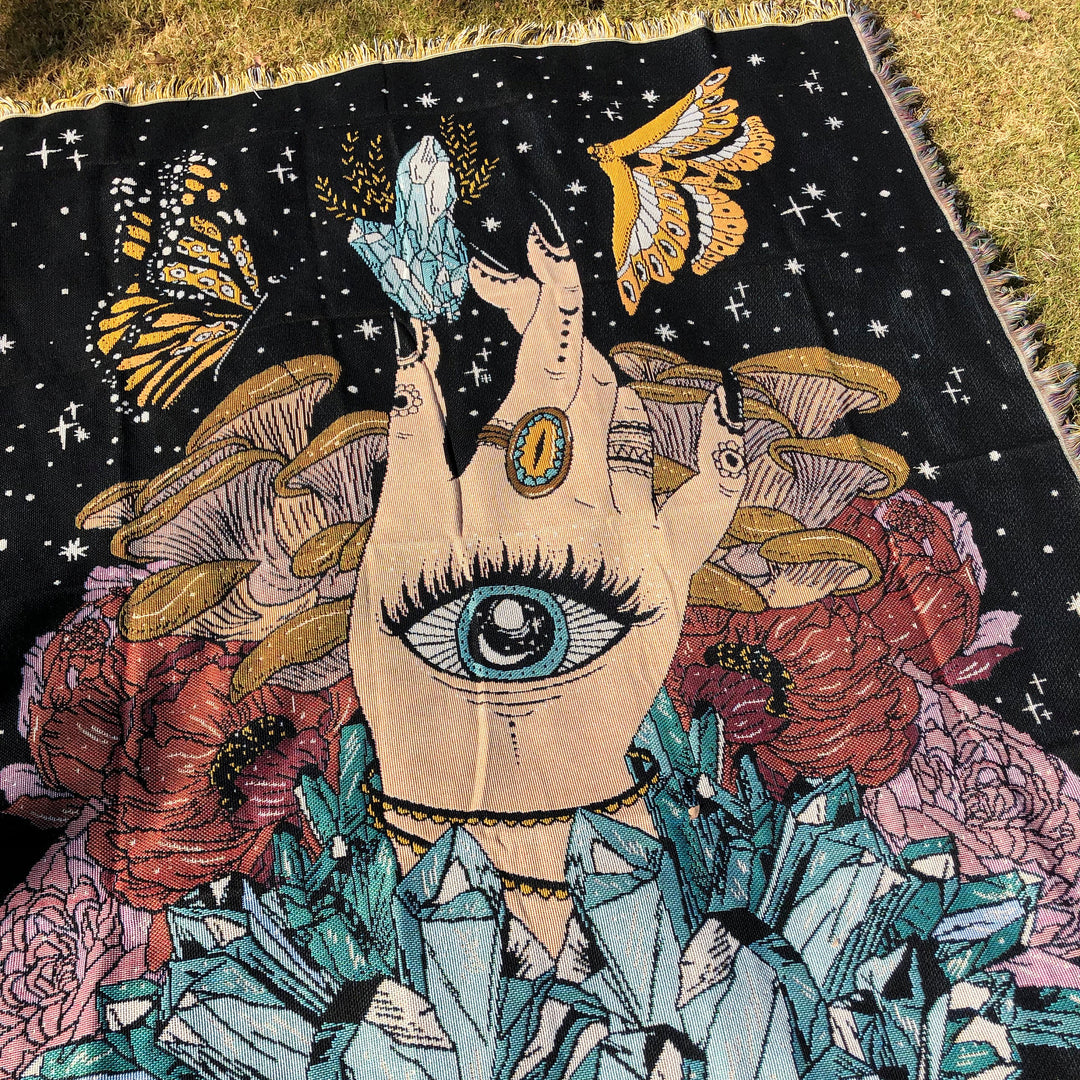 Olivenorma The Hand Butterfly Eyes Crystal Throw Blanket - image 5