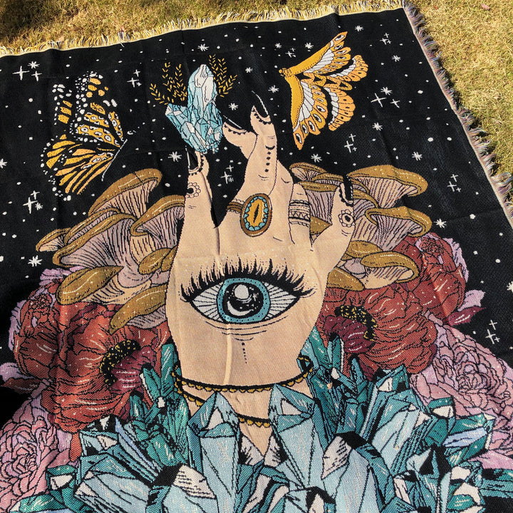 Olivenorma The Hand Butterfly Eyes Crystal Throw Blanket - image 5