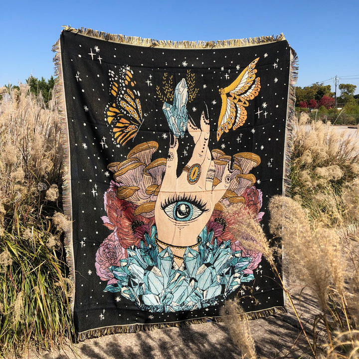 Olivenorma The Hand Butterfly Eyes Crystal Throw Blanket - Hand Eyes Crystal - image 0