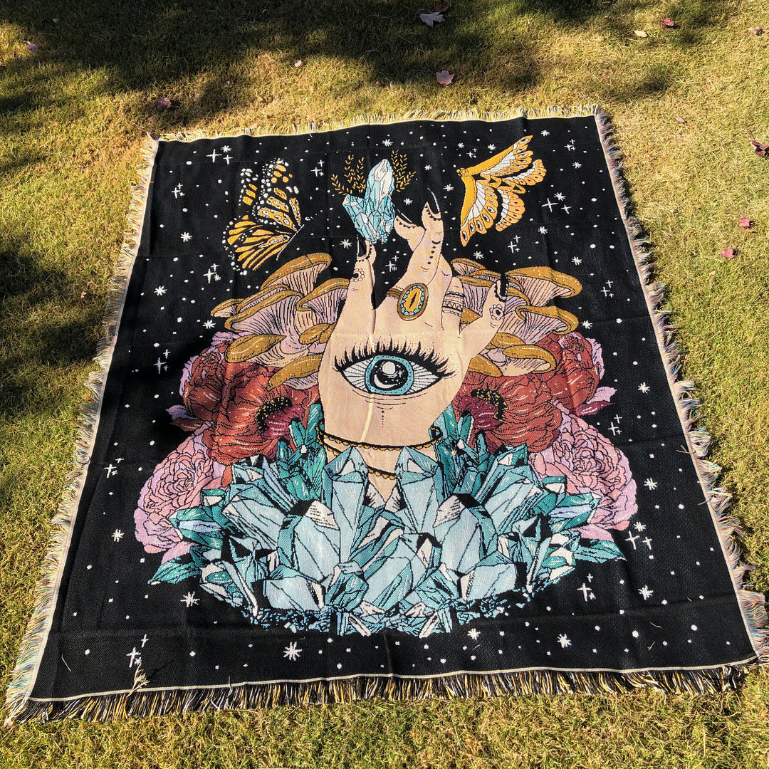 Olivenorma The Hand Butterfly Eyes Crystal Throw Blanket - image 2