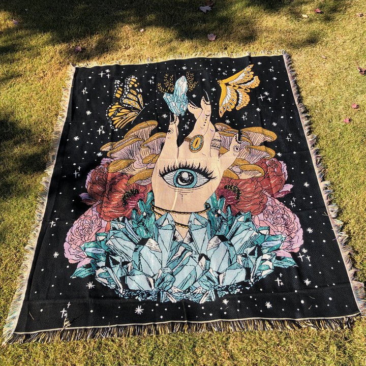 Olivenorma The Hand Butterfly Eyes Crystal Throw Blanket - image 2