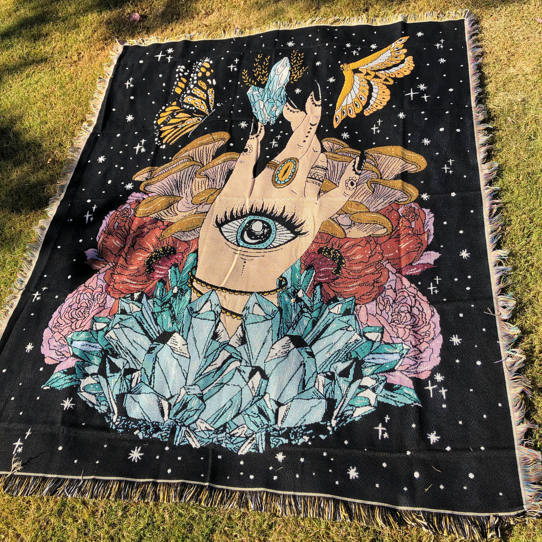 Olivenorma The Hand Butterfly Eyes Crystal Throw Blanket - image 4