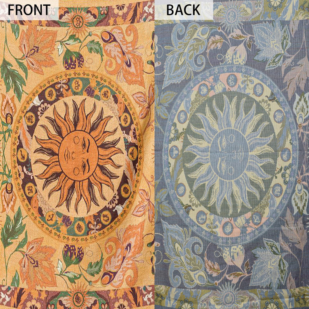 Olivenorma Golden Sun Mood Face Yellow Bohemian Tapestry Blanket  - image 17