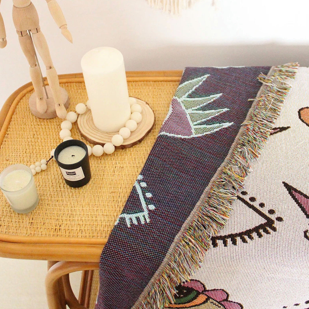 Olivenorma Evil Eye Woven Throw Tassel Blanket - image 3