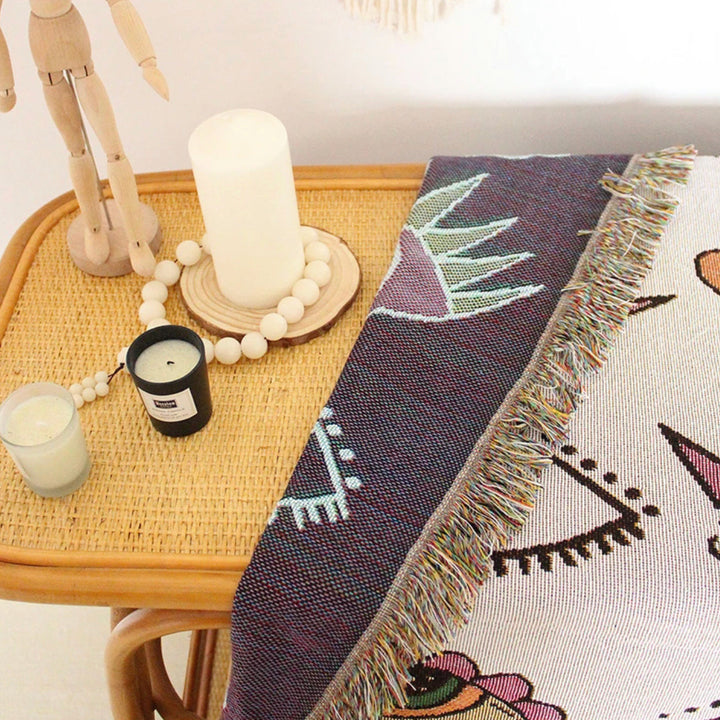 Olivenorma Evil Eye Woven Throw Tassel Blanket - image 3