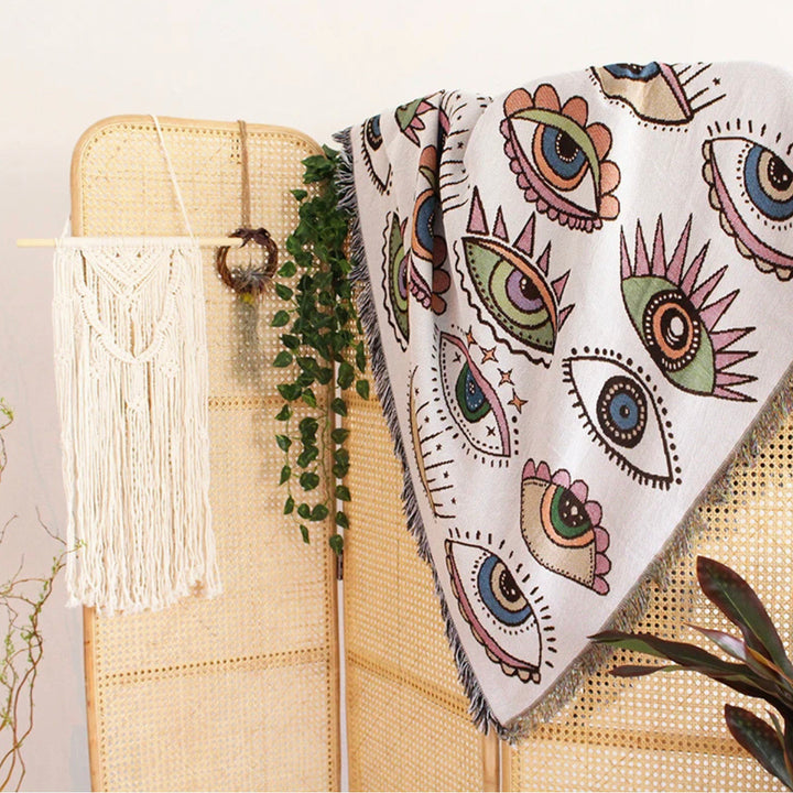 Olivenorma Evil Eye Woven Throw Tassel Blanket - image 4