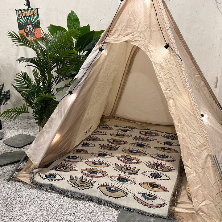 Olivenorma Evil Eye Woven Throw Tassel Blanket - image 8