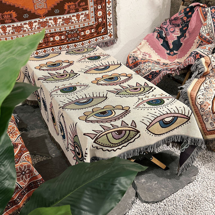 Olivenorma Evil Eye Woven Throw Tassel Blanket - image 7