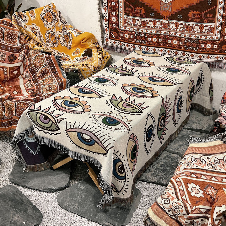 Olivenorma Evil Eye Woven Throw Tassel Blanket - image 11