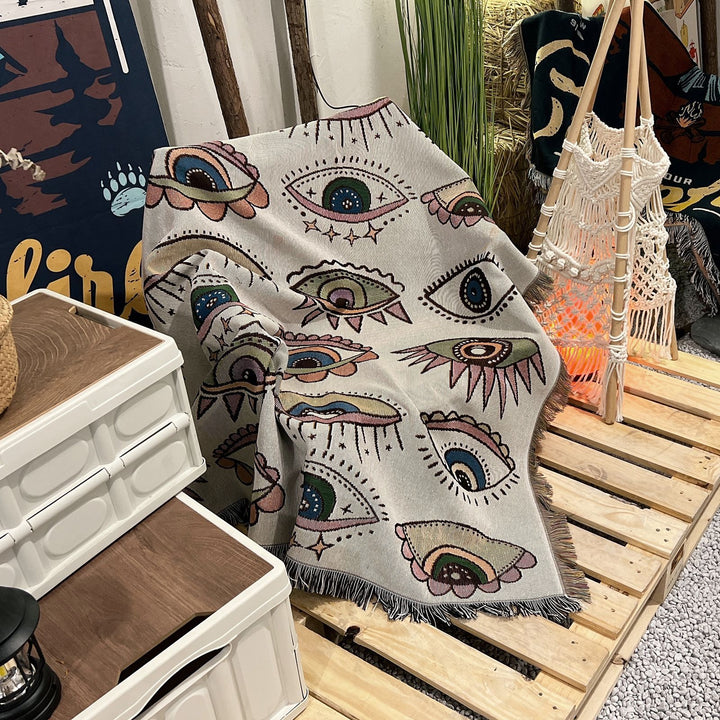 Olivenorma Evil Eye Woven Throw Tassel Blanket - image 10