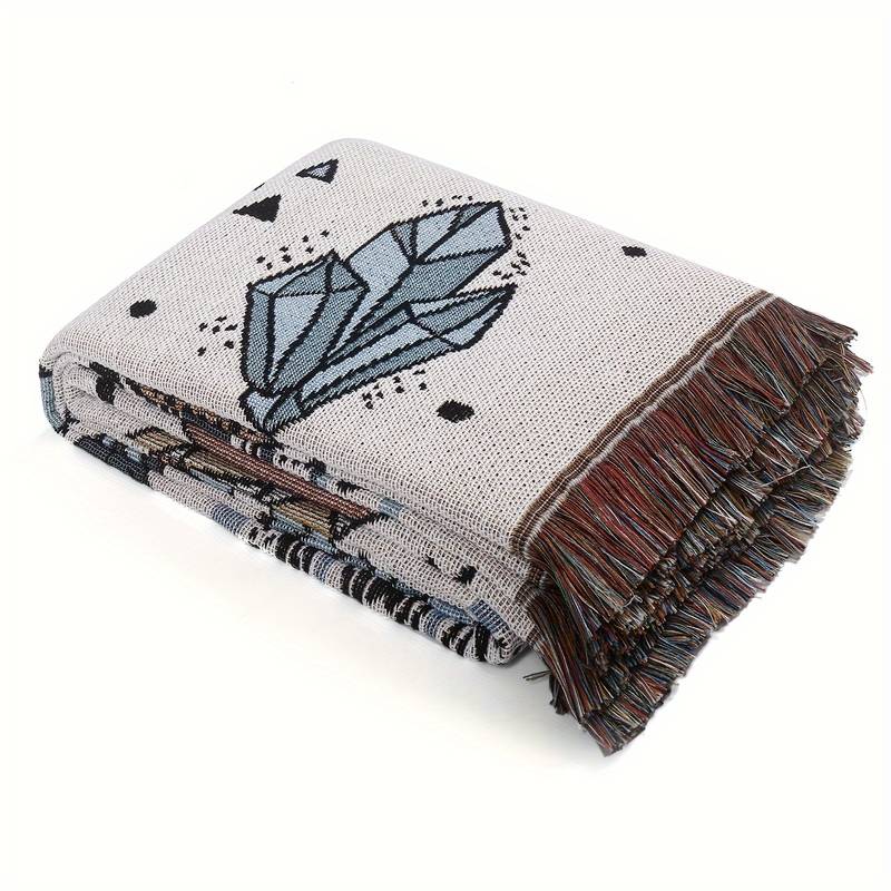 Olivenorma Crystal Rainbow Cactus Bohemian Woven Tassel Blanket - image 15