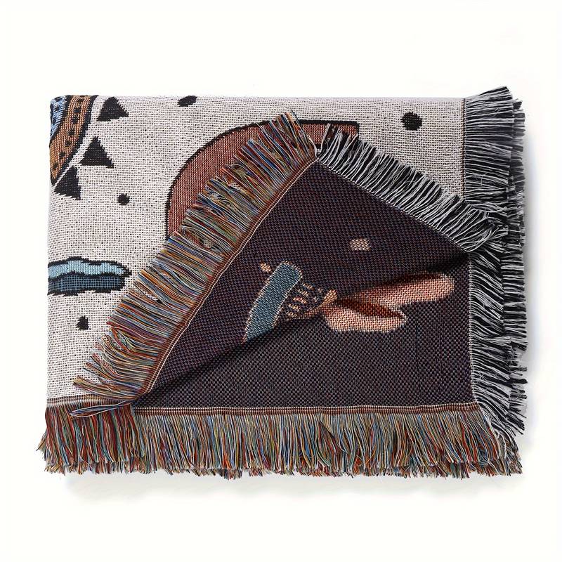 Olivenorma Crystal Rainbow Cactus Bohemian Woven Tassel Blanket - image 14