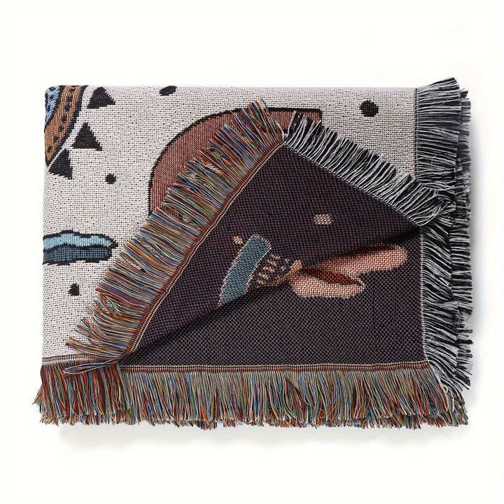 Olivenorma Crystal Rainbow Cactus Bohemian Woven Tassel Blanket - image 14