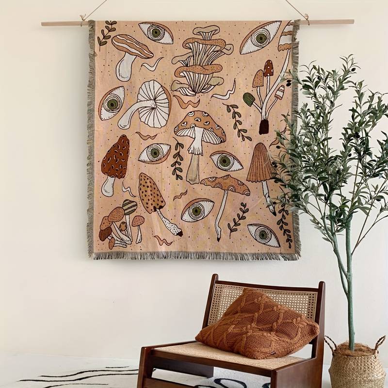 Olivenorma Bohemian Knitted Ethnic Print Tassel Blanket - image 2